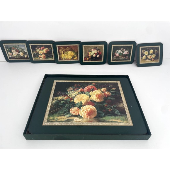 Vintage Jason Cork Backed 6 Placemats and 6 coasters in original box - Picture 5 of 9